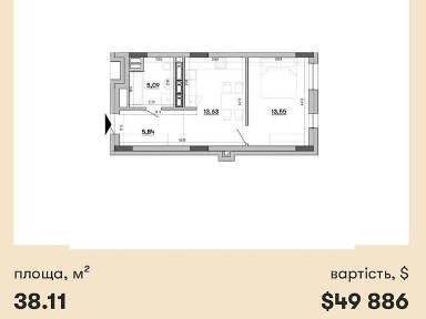 Продаж 1к квартири 38.1 кв. м на вул. Персенківка 2 • ID 34826462