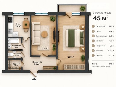 Продаж 2к квартири 45 кв. м на вул. Гоголівська • ID 34834049