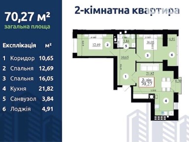 Продаж 2к квартири 73 кв. м на вул. Гетьмана Івана Мазепи • ID 34831621