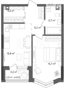 Продаж 1к квартири 50 кв. м на пр. Військовий 8 • ID 34831397