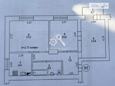 Продаж 3к квартири 62.9 кв. м на просп. Університетський 37 • ID 34836279