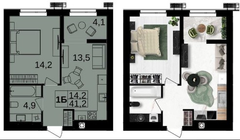 Продаж 1-кімнатної квартири 41.2 м², Максимовича вул., 6