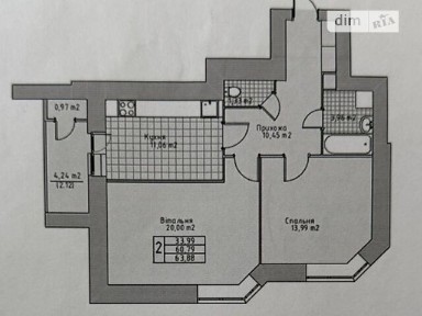 Продаж 2к квартири 66.1 кв. м на вул. Микулинецька 5 • ID 34890238