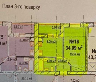Продаж 1к квартири 34 кв. м на вул. Одеська