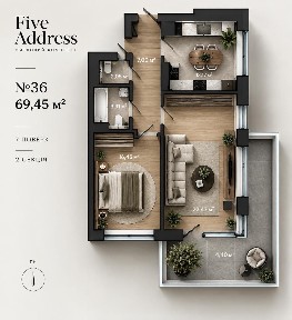 Продаж 2-кім. квартири в ЖК Five Address без комісії