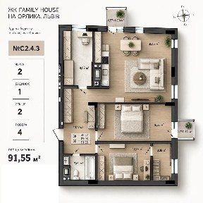 Продаж просторої 3-кім. квартири в ЖК Family House