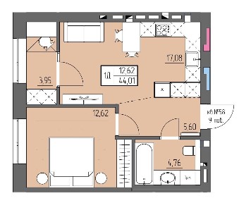 Продаж 1-кімнатної квартири в Зиґ Заґ | $1050/м²/ розтермінування 21 місяць
