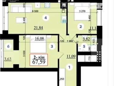 Продаж 2к квартири 68.6 кв. м на вул. Гетьмана Івана Мазепи 168Л • ID 34910022