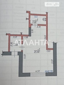 Продаж офісного приміщення 33 кв. м. на 0 поверсі на вул. Чорноморська, десятиповерхова будівля • ID 33799794