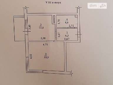 Продаж 1к квартири 43.2 кв. м на вул. Перлинна • ID 34899416