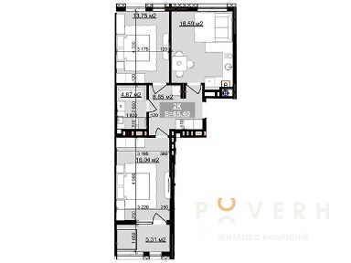 Продаж 2к квартири 65.4 кв. м на вул. Національної Гвардії 15 • ID 34893799