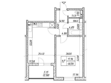 Продаж 1к квартири 49 кв. м на вул. Меліоративна 18А • ID 34877441