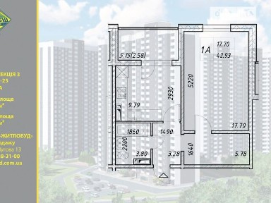 Продаж 1к квартири 43 кв. м на вул. Меліоративна 18А • ID 34877355
