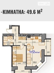 Продаж 1к квартири 49.6 кв. м на вул. Курортна 7В/7 • ID 34873463