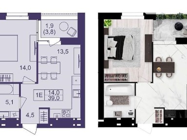 Продаж 1к квартири 40 кв. м на вул. Левка Лук'яненка, кв. 35 • ID 34930523