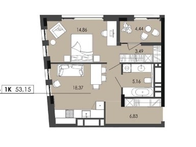 Продаж 1к квартири 53.18 кв. м на вул. Садова • ID 34935186