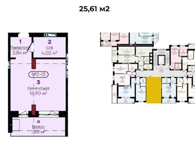 Продаж 1к квартири 25.61 кв. м на вул. Квітки Цісик 53А • ID 34960767