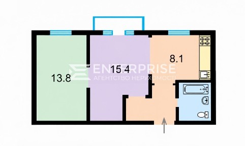 Продаж 2к квартири 44.9 кв. м на вул. Метробудівська 1/35 • ID 34963134