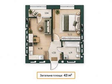 Продаж 1к квартири 43 кв. м на вул. Біла 1Б • ID 34961269