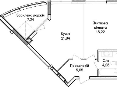 Продаж 1к квартири 54.2 кв. м на вул. Ольги Кобилянської 1В/43, кв. 5 • ID 34963628