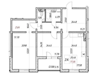 Продаж 2к квартири 77.05 кв. м на вул. Героїв Енергетиків 43 • ID 34968358