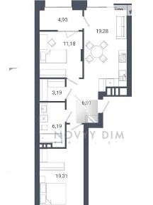 Продаж 2к квартири 72.27 кв. м на просп. Чорновола В'ячеслава 65 • ID 34971412