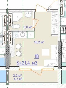 Продаж 1к квартири 21.8 кв. м на Вильямса Ак. ул. • ID 34973006