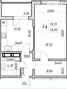 Продаж 1к квартири 47 кв. м на вул. Сім'ї Кульженків • ID 34973611