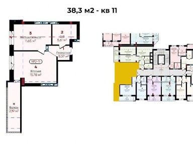 Продаж 1к квартири 38.3 кв. м на вул. Квітки Цісик 53А • ID 34974130