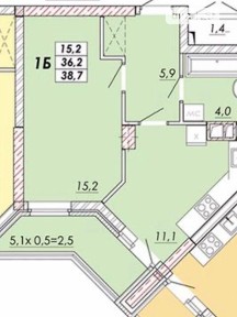 Продаж 1к квартири 38.7 кв. м на дор. Овідіопольська • ID 34976699