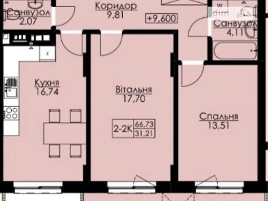 Продаж 2к квартири 66.73 кв. м на вул. Соняшникова 32 • ID 34992950