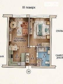 Продаж 1к квартири 38 кв. м на вул. Сергія Мартина 4 • ID 34994937