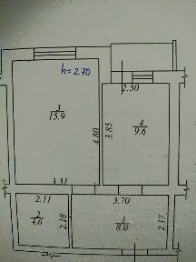 Продається 1 кім. квартира с Тарасівка