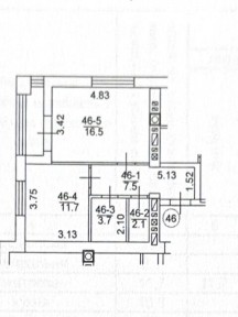 Продаж 1к квартири 45 кв. м на вул. Кузьми Скрябіна 14, кв. 46 • ID 34999440