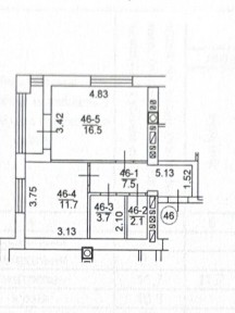 Продаж 1к квартири 45 кв. м на вул. Кузьми Скрябіна 14, кв. 46 • ID 34999440