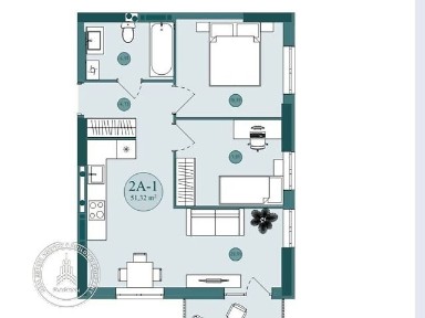 Продаж 2к квартири 51.32 кв. м на вул. Андрія Первозванного • ID 34998584
