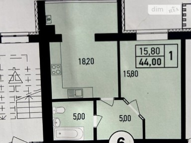 Продаж 1к квартири 44 кв. м на вул. Людвіга Бетховена 8 • ID 35007780