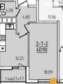 Продаж 1к квартири 41.4 кв. м на вул. Краснова 1Д • ID 35016070