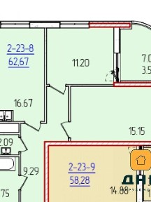 Продаж 2к квартири 62.3 кв. м на вул. Краснова 1В • ID 35016063