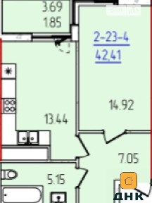 Продаж 1к квартири 41.8 кв. м на вул. Краснова 1В • ID 35016059