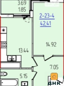 Продаж 1к квартири 41.8 кв. м на вул. Краснова 1В • ID 35016059