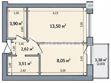 Продаж 1к квартири 34.6 кв. м на просп. Небесної Сотні • ID 35015824