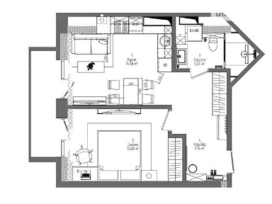Продаж 1к квартири 48.2 кв. м на вул. Гімназична 13 • ID 35017418
