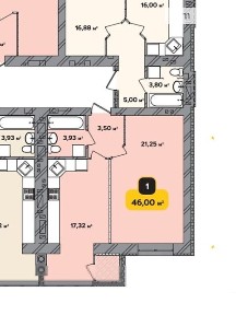 Продаж 1к квартири 46 кв. м на вул. Кам'янецька • ID 35014583