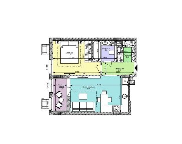 Продаж 1к квартири 39,8 м² з продуманим плануванням у Файна Таун!