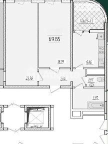 Продаж 2к квартири 69.85 кв. м на вул. Краснова • ID 35020736