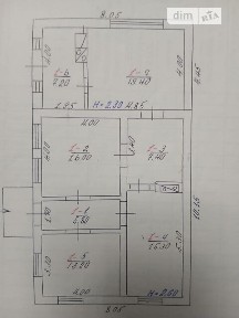 Продаж 1 поверхового будинку з ділянкою на 60 соток, 60 кв. м, 4 кімнати, на вул. Андрія Ведешена 28 • ID 35022559
