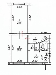 Продаж 2к квартири 44.9 кв. м на вул. Мілютенка 12 • ID 35029141