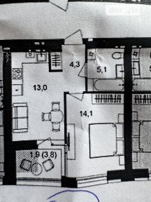 Продаж 1к квартири 38.4 кв. м на вул. Левка Лук'яненка • ID 35029867