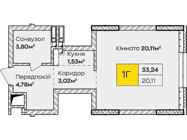 Продаж 1к квартири 33.24 кв. м на вул. Івана Кочерги 17А, кв. 17 • ID 35032750